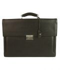 Cerruti 1881 Black Leather Men's Briefcase Go to Work Office Bag Handbag