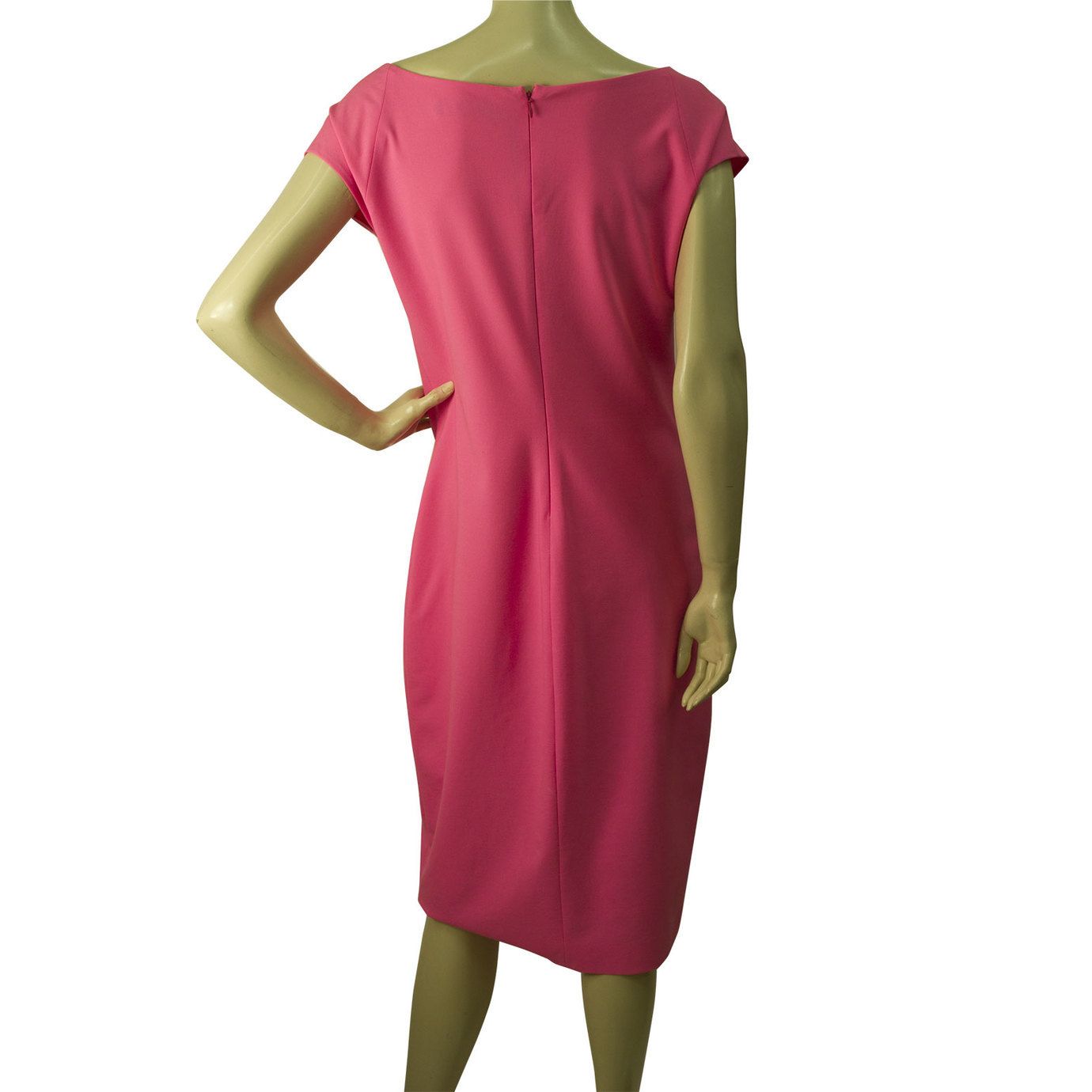 Dsquared2 D2 woolen elasticated pencil skirt knee length pink dress ...