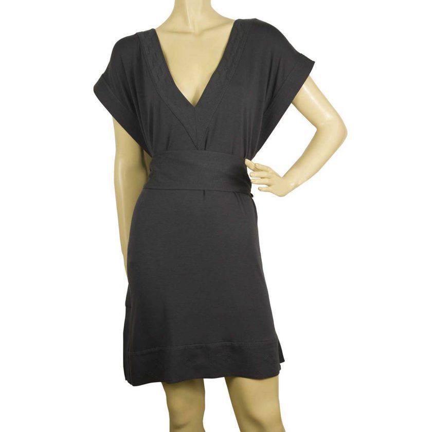 DVF Diane Von Furstenberg New Tasha Gray Belted Tunic Dress Cover Up Sz S
