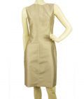Dolce & Gabbana Metallic Beige Unhemmed Knee Length Sleeveless Tank Dress Sz 42