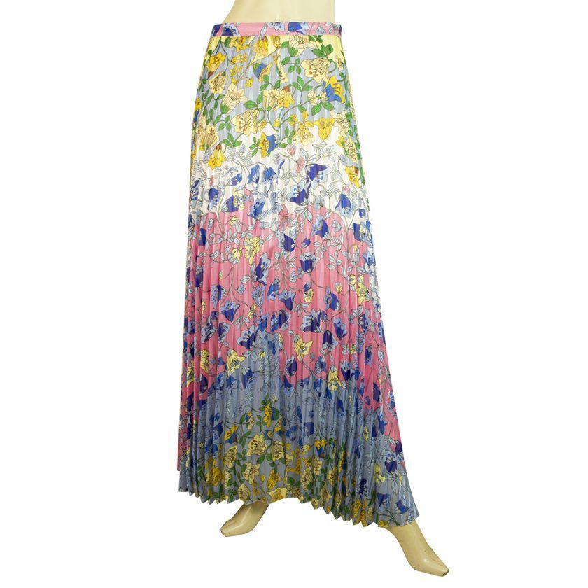 Dondup Multicolored Floral Maxi Long Length Pleated Polyester Skirt size 42