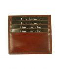 Guy Laroche Unisex Brown Leather Business Credit Card Holder New with Box