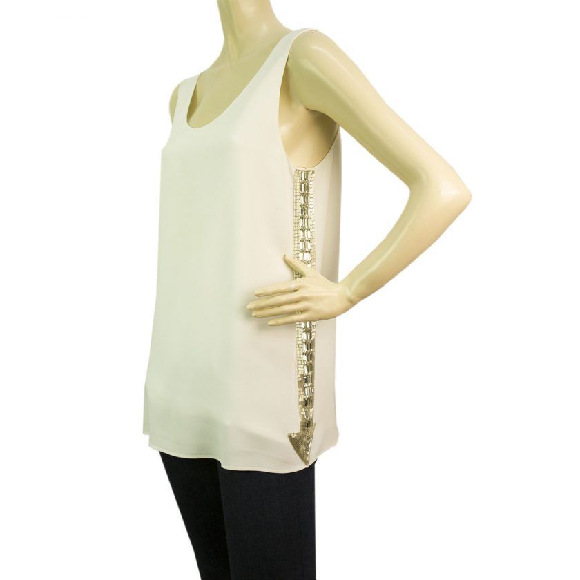 Chloe 2013 runway white sleeveless arrow mirror top FR 36 Retailed for $1500