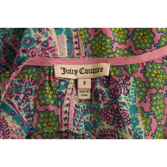 Juicy Couture Multicolored Pink Floral Paisley Sleeveless Blouse Top