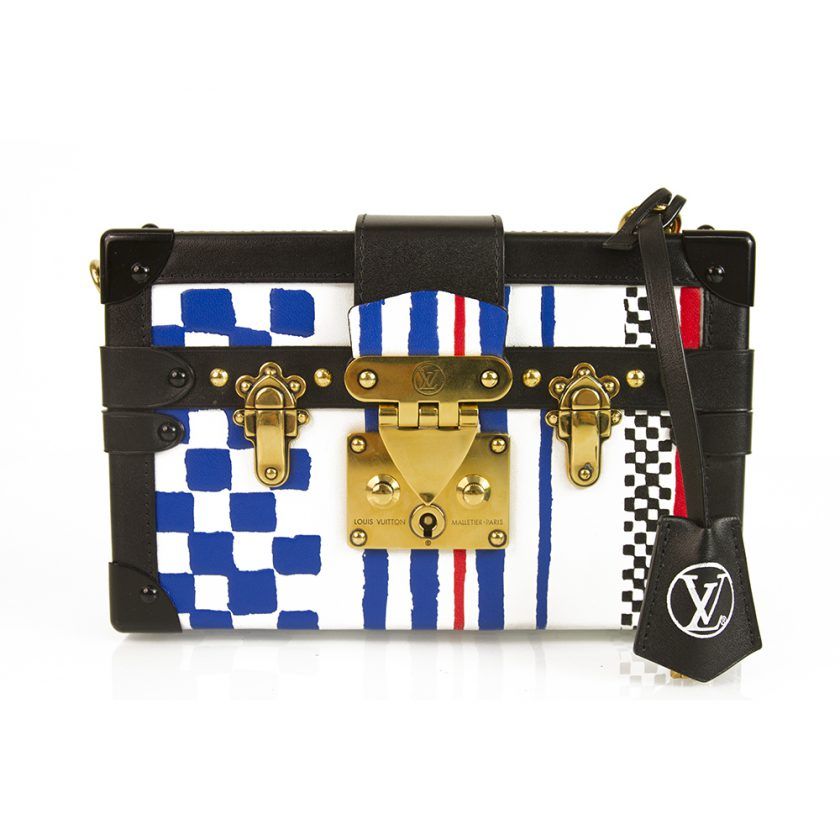 Louis Vuitton Petite Malle Grand Prix Clutch / Shoulder Hand Bag ultra limited edition