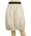Marni Bubble Hem Beige Cotton Knee Length Summer Skirt w. Black Trim szie 40