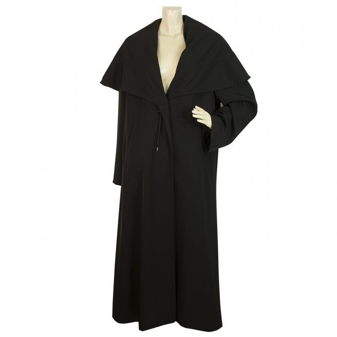 Maura Styled By Claudia Sträter Black Triacetate Trench Long Coat size 40