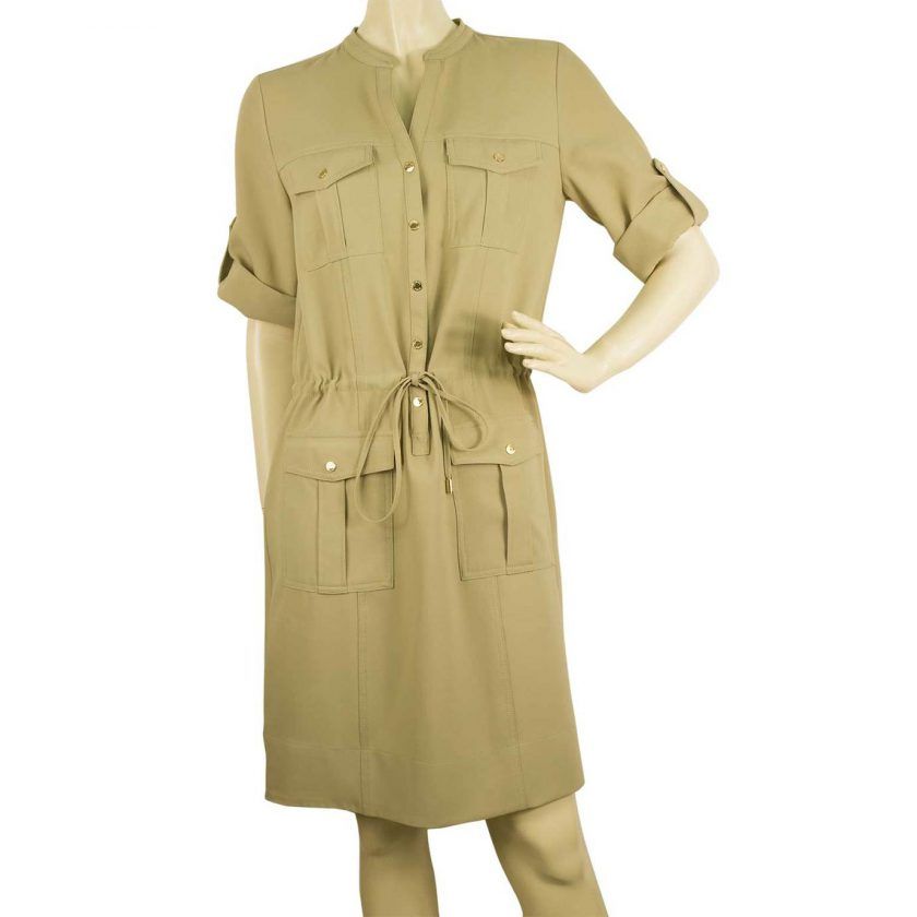 Michael Kors Beige Casual Safari Look Knee Length Shirt dress size S