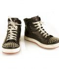 PHILIPP PLEIN Studded Hi-top Leather Sneakers High Top Trainers sz 37 Shoes