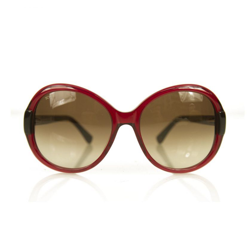 Tod's TO 30 69F Burgundy red Round Frame Womens Oversized Gradient Sunglasses