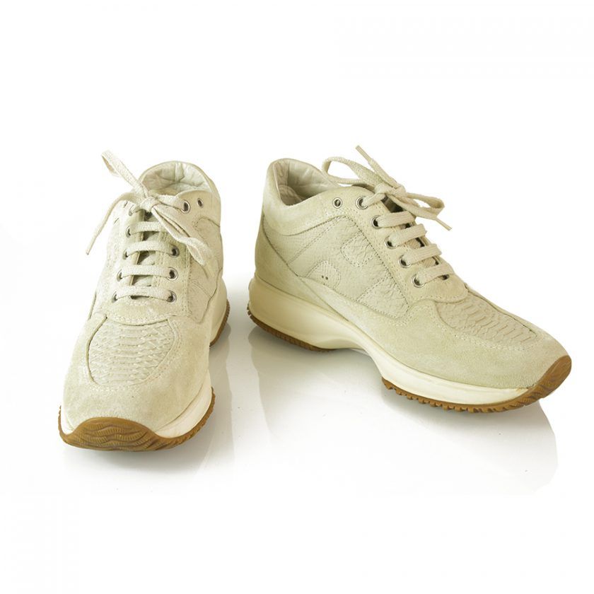 HOGAN Interactive By TOD'S Ecru Suede Shoes Sneakers Trainers shoes 37
