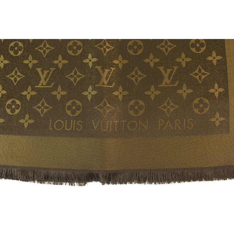 Louis Vuitton Monogram Classic Shawl Carbone Silk