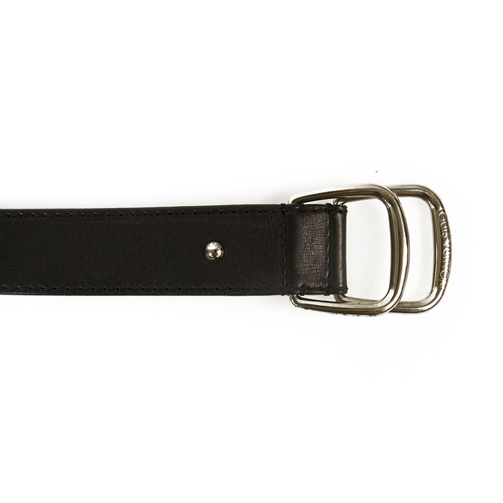 Louis Vuitton LV Initiales 35MM Taiga Leather Waist Belt - Black